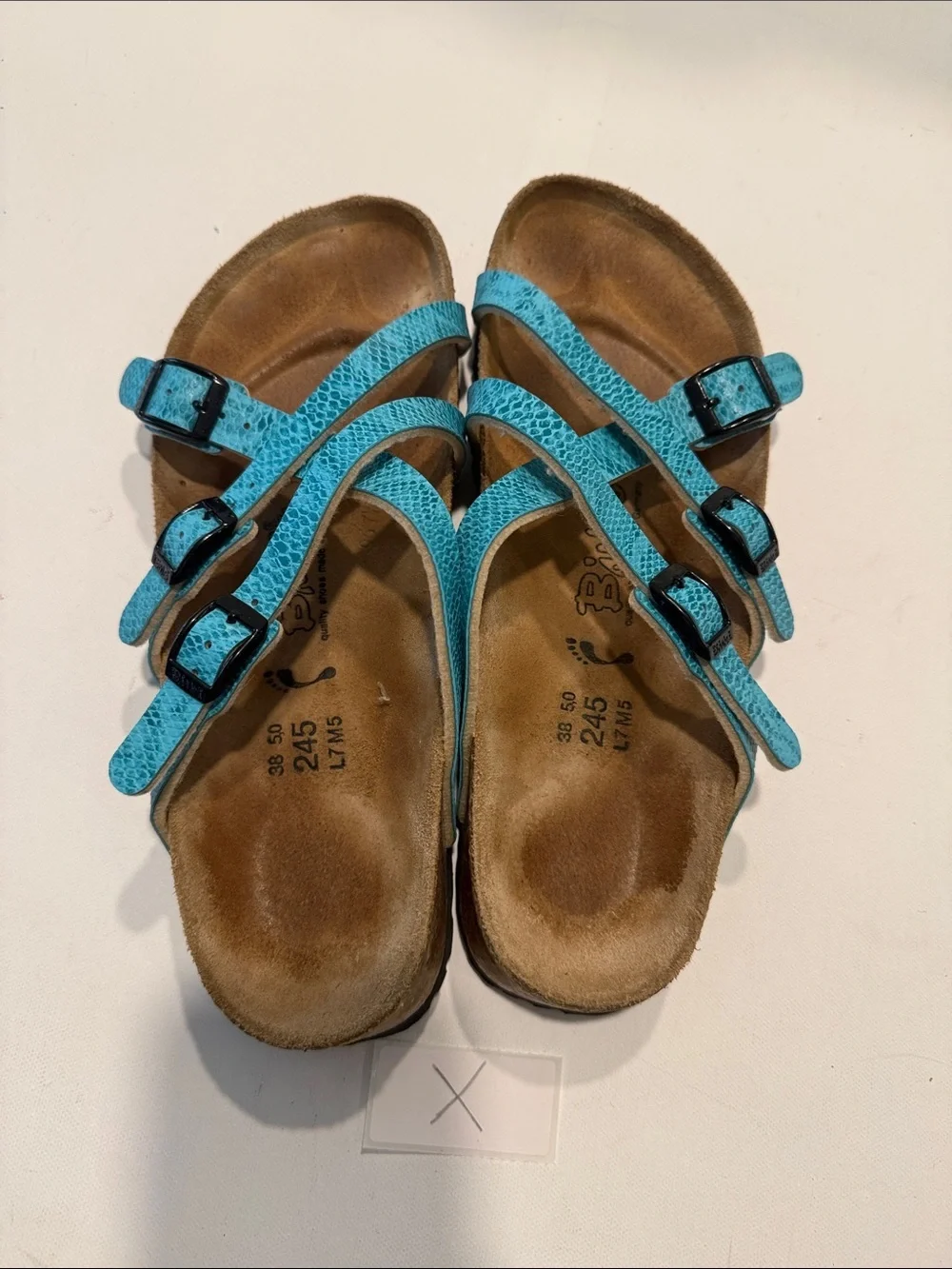Birkenstock Women’s Turquoise Triple Strap Sandals